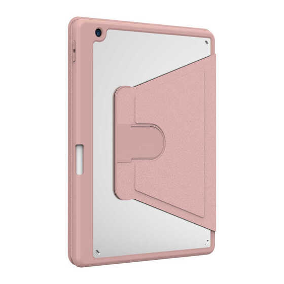 Apple iPad 10.2 2021 (9.Nesil) Kılıf Kalem Bölmeli Dönebilen Standlı Silikon