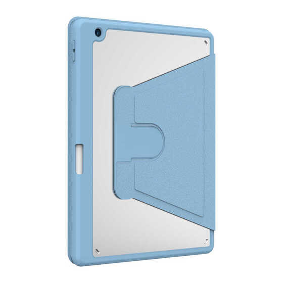 Apple iPad 10.2 (8.Nesil) Kılıf Kalem Bölmeli Dönebilen Standlı Silikon