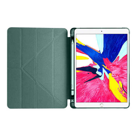 Apple iPad 10.2 (8.Nesil) Kılıf Kalem Bölmeli Standlı Smart Cover