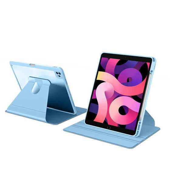 Apple iPad Pro 12.9 2020 (4.Nesil) Kılıf  Kalem Bölmeli Dönebilen Standlı Silikon