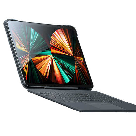 Apple iPad Pro 12.9 2022 M2 Uyumlu Benks KB02 Kablosuz Klavyeli Kılıf Bluetooth Trackpad Keyboard