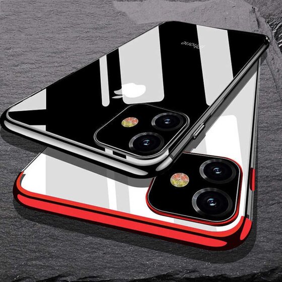 Apple iPhone 11 Kamera Korumalı Köşeleri Renkli Şeffaf Kılıf