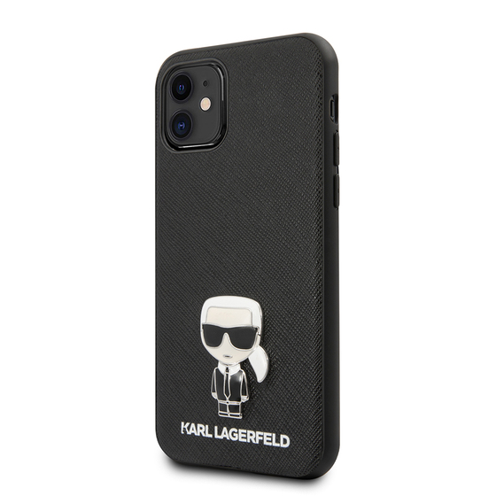 Apple iPhone 11 Kılıf Karl Lagerfeld PU Suni Deri Karl Dizayn Kapak