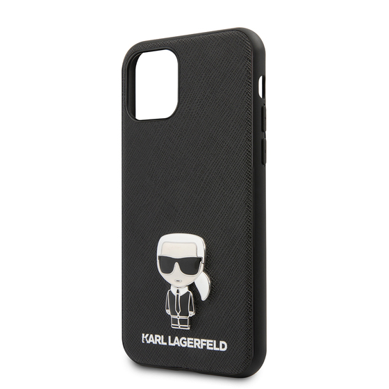 Apple iPhone 11 Kılıf Karl Lagerfeld PU Suni Deri Karl Dizayn Kapak