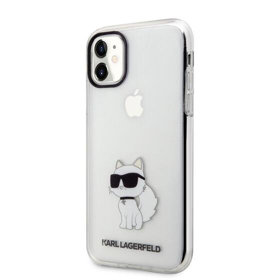 Apple iPhone 11 Kılıf Karl Lagerfeld Transparan Choupette Dizayn Kapak