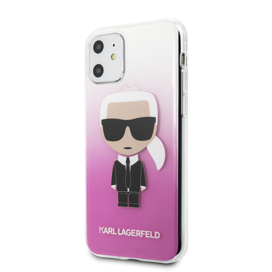 Apple iPhone 11 Kılıf Karl Lagerfeld Yarı Transparan Karl Dizayn Kapak