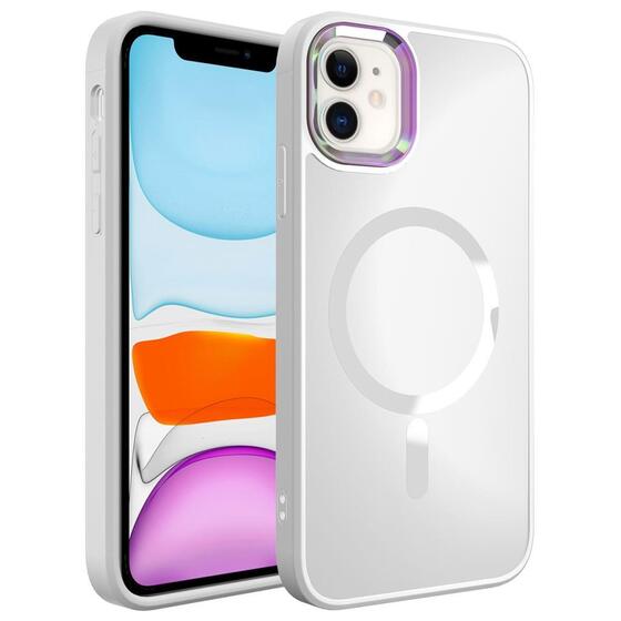Apple iPhone 11 Kılıf Magsafe Wireless Şarj Özellikli Renkli Kamera Çıkıntılı Mat Kapak
