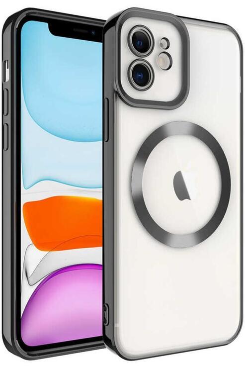 Apple iPhone 12 Kılıf Köşeleri Renkli Şeffaf Kamera Korumalı Magsafe Lüx Kılıf
