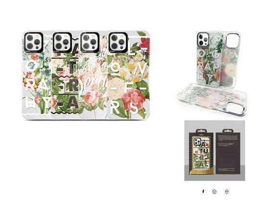 Apple iPhone 12 Pro Kılıf Çiçek Desenli Kajsa Floral Kapak