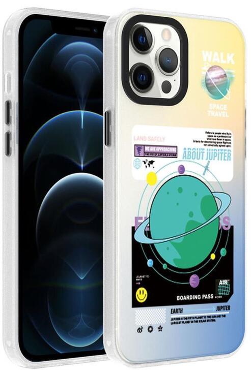 Apple iPhone 12 Pro Kılıf Desenli Kamera Çerçeveli Sert Dragon Kapak