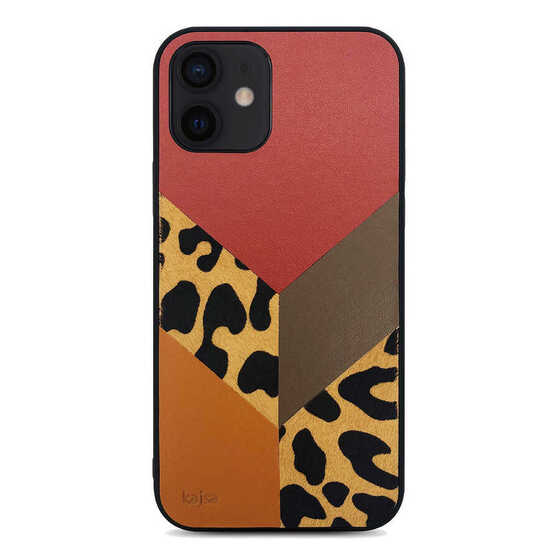 Apple iPhone 12 Pro Kılıf Kajsa Glamorous Serisi Leopard Combo Kapak