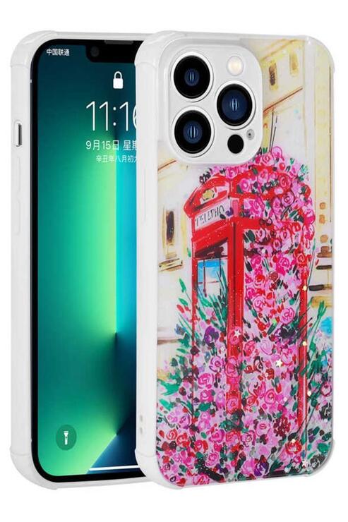Apple iPhone 12 Pro Kılıf Kamera Korumalı Simli Renkli Tasarım Silikon