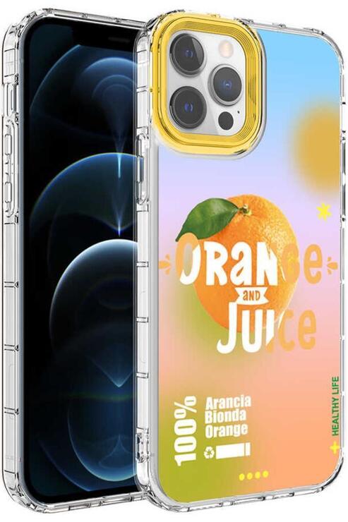 Apple iPhone 12 Pro Max Kılıf Kamera Çıkıntılı Renkli Desenli Silikon