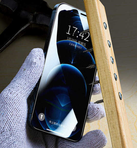 Apple iPhone 12 Pro Max Premium Privacy Ekstra Korumalı Tam Kaplayan Cam Ekran Koruyucu
