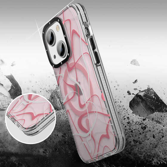 Apple iPhone 13 Kılıf Magsafe Şarj Özellikli Youngkit Water-Ink Serisi Kapak