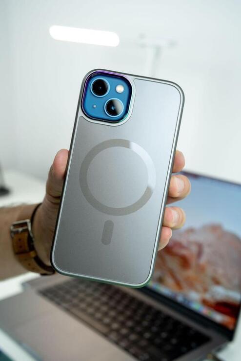 Apple iPhone 13 Kılıf Magsafe Wireless Şarj Özellikli Renkli Kamera Çıkıntılı Mat Kapak