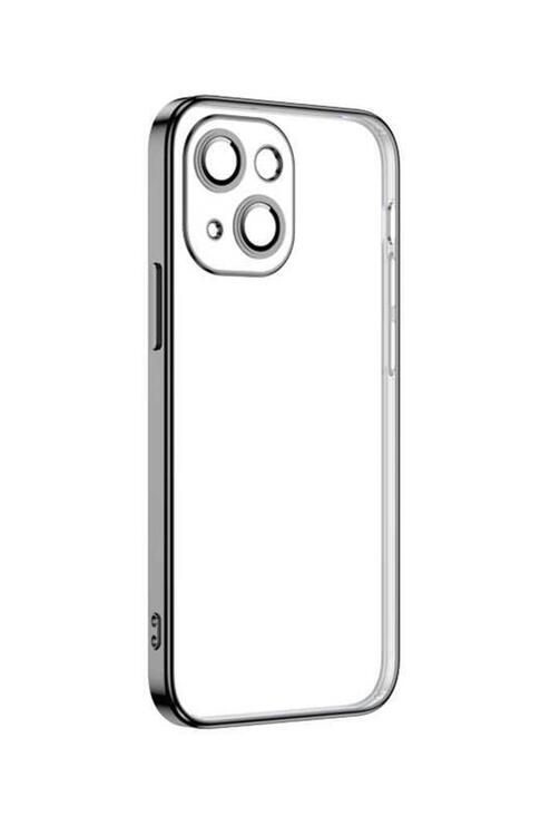 Apple iPhone 13 Kılıf Şeffaf Elektroplatin Kamera Korumalı Silikon