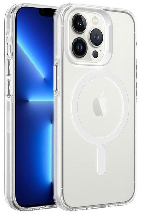 Apple iPhone 13 Pro Kılıf Magsafe Şarj Özellikli Buzlu Transparan C-Pro Sert Kapak