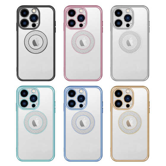 Apple iPhone 13 Pro Max Kılıf Parlak Pastel Renkli Logo Etrafı Işlemeli Kamera Korumalı Moda Lux Silikon