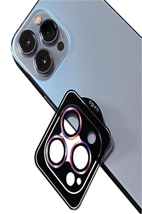 Apple iPhone 13 Pro Uyumlu CL-09 ​​​​Kamera Lens Koruyucu Kolay Takma Aparatlı