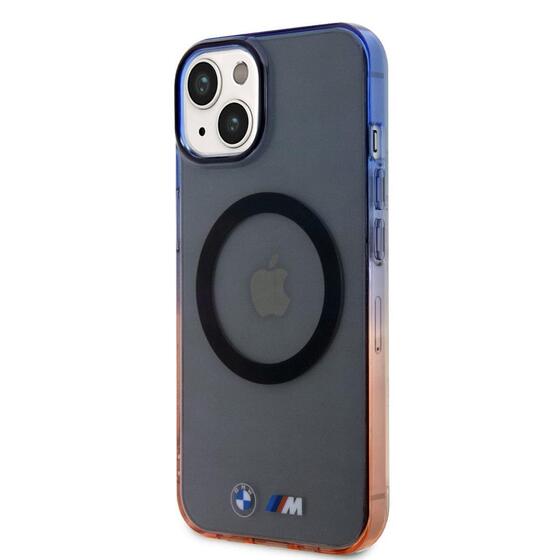 Apple iPhone 14 Kılıf BMW Magsafe Şarj Özellikli Transparan Renk Geçişli Dizayn Kapak
