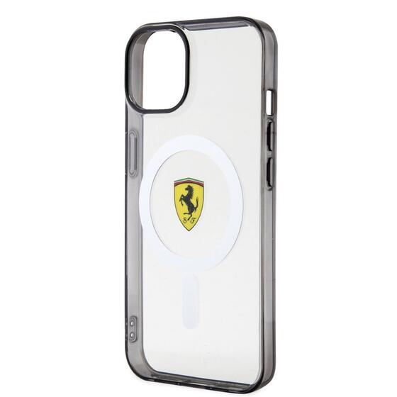 Apple iPhone 14 Kılıf Ferrari Magsafe Şarj Özellikli Transparan Dizayn Kapak