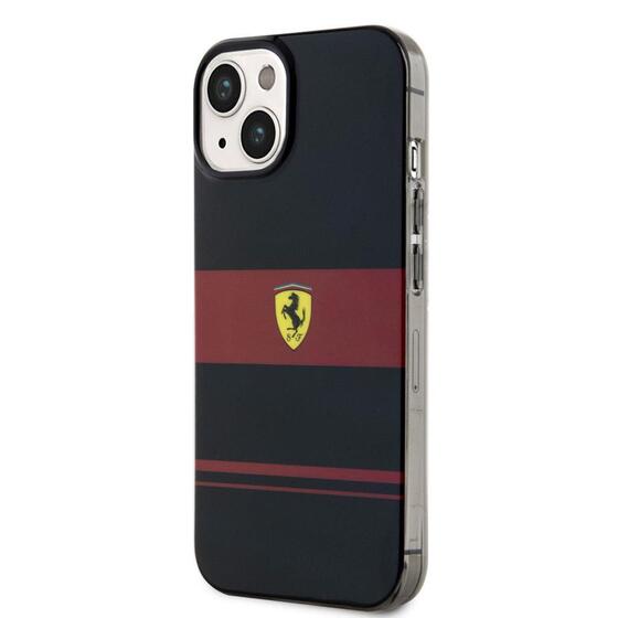 Apple iPhone 14 Kılıf Ferrari Magsafe Şarj Özellikli Yatay Çizgili Dizayn Kapak