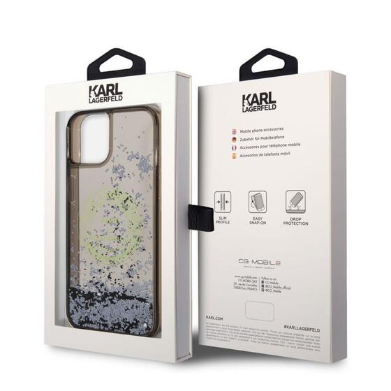 Apple iPhone 14 Kılıf Karl Lagerfeld Sıvılı Simli RSG Dizayn Kapak