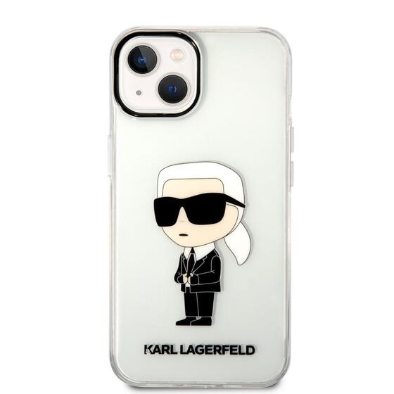 Apple iPhone 14 Kılıf Karl Lagerfeld Transparan İkonik Karl Dizayn Kapak