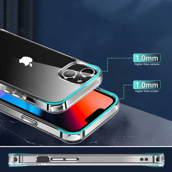 Apple iPhone 14 Kılıf Lüx Şeffaf Yumuşak Kenarlı Ultra Koruma
