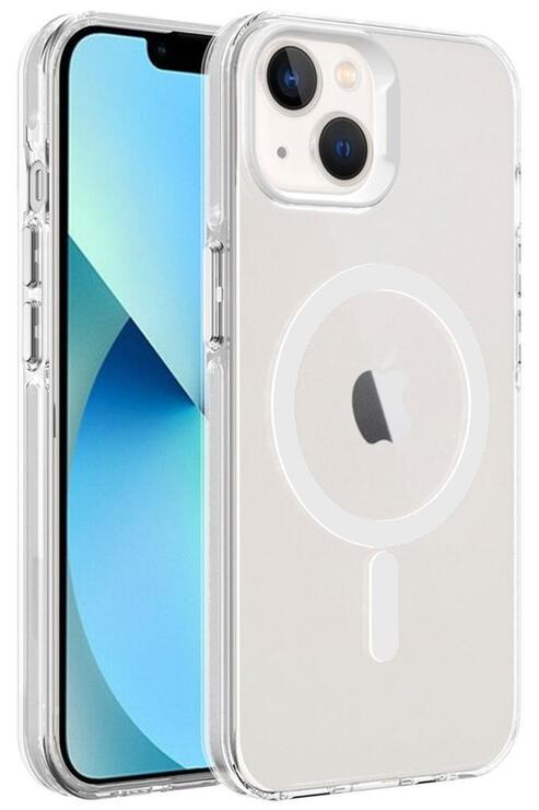 Apple iPhone 14 Kılıf Magsafe Şarj Özellikli Buzlu Transparan C-Pro Sert Kapak