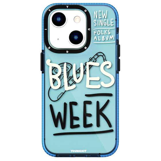 Apple iPhone 14 Kılıf Şeffaf Renkli Yazı Temalı Tasarım YoungKit Jazz Serisi Kapak