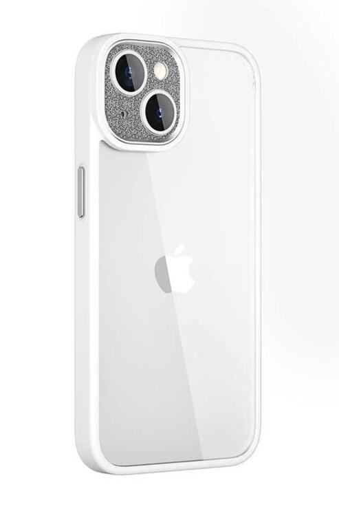 Apple iPhone 14 Kılıf ​​​​​Wiwu Lens Korumalı Renkli Kenar Arkası Şeffaf Multicolor Kapak