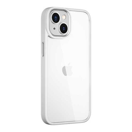 Apple iPhone 14 Kılıf Wiwu Lens Korumalı Renkli Kenar Arkası Şeffaf Vivid Clear Kapak