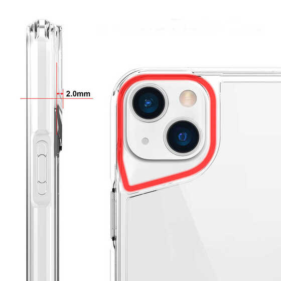 Apple iPhone 14 Plus Kılıf Kamera Çıkıntılı Lüx Şeffaf Silikon