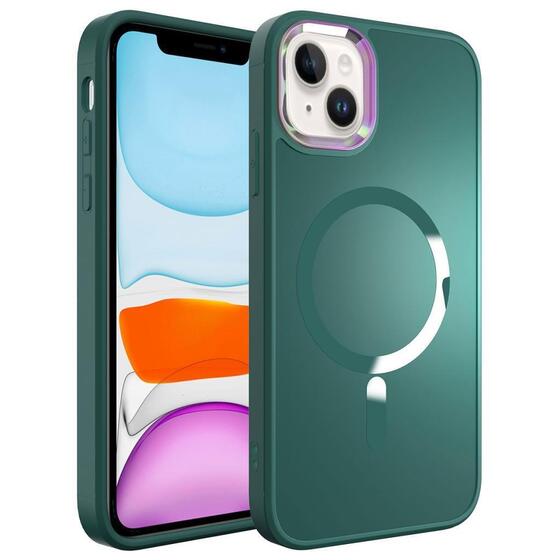 Apple iPhone 14 Plus Kılıf Magsafe Wireless Şarj Özellikli Renkli Kamera Çıkıntılı Mat Kapak