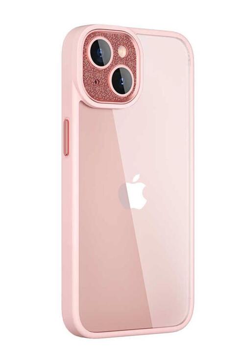 Apple iPhone 14 Plus Kılıf ​​​​​Wiwu Lens Korumalı Renkli Kenar Arkası Şeffaf Multicolor Kapak