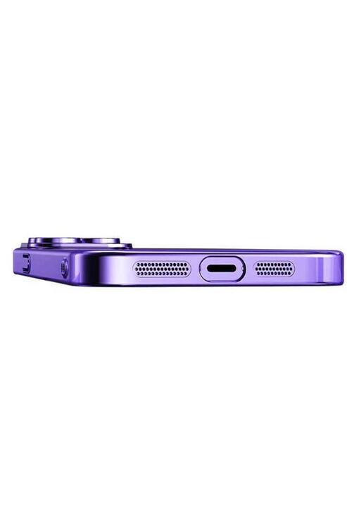 Apple iPhone 14 Pro Kılıf Kamera Korumalı Şeffaf Renkli Çerçeveli Sert PC Lüx Kapak