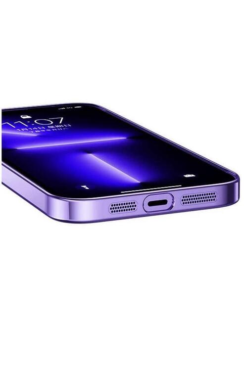 Apple iPhone 14 Pro Kılıf Kamera Korumalı Şeffaf Renkli Çerçeveli Sert PC Lüx Kapak