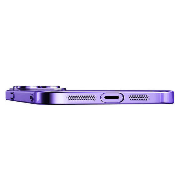 Apple iPhone 14 Pro Kılıf Kamera ve Lens Korumalı Magsafe Şeffaf Renkli Çerçeveli Sert PC Lüx Kapak