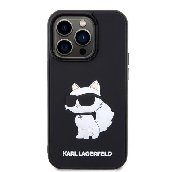 Apple iPhone 14 Pro Kılıf Karl Lagerfeld 3D Rubber Choupette Dizayn Kapak