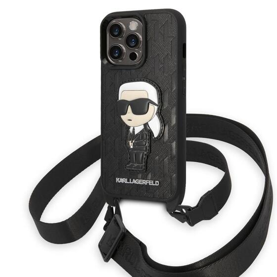 Apple iPhone 14 Pro Kılıf Karl Lagerfeld Boyun Askılı Karl Dizayn Kapak