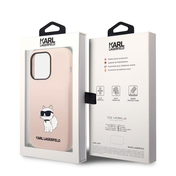 Apple iPhone 14 Pro Kılıf Karl Lagerfeld Silikon Choupette Dizayn Kapak