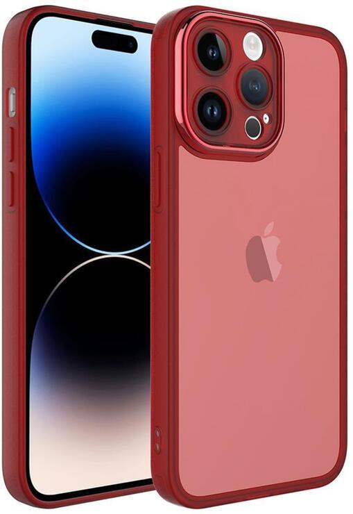 Apple iPhone 14 Pro Kılıf Metal Kamera Korumalı Transparan Renkli Kapak