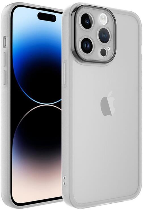 Apple iPhone 14 Pro Kılıf Metal Kamera Korumalı Transparan Renkli Kapak