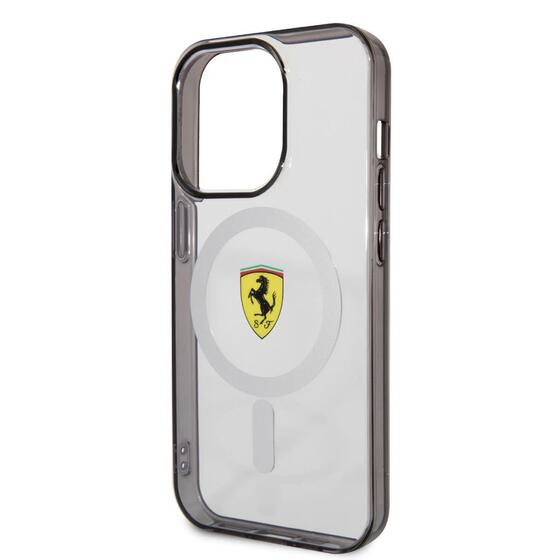 Apple iPhone 14 Pro Max Kılıf Ferrari Magsafe Şarj Özellikli Transparan Dizayn Kapak