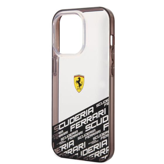 Apple iPhone 14 Pro Max Kılıf Ferrari Transparan Alt Kısım Baskılı Dizayn Kapak