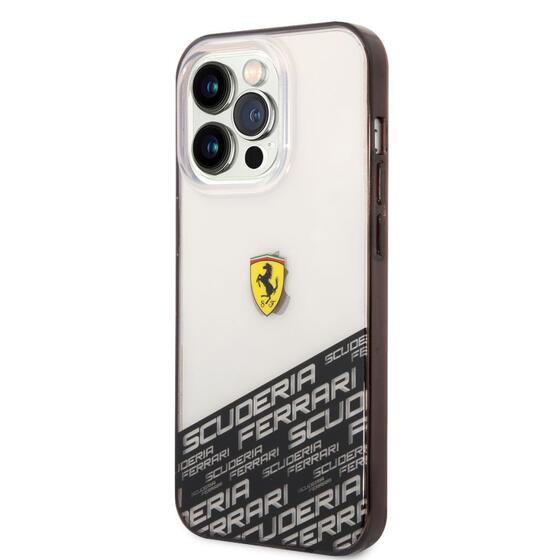 Apple iPhone 14 Pro Max Kılıf Ferrari Transparan Alt Kısım Baskılı Dizayn Kapak
