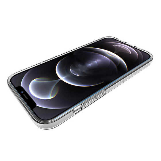 Apple iPhone 14 Pro Max Kılıf İnce ve Esnek Şeffaf Süper Silikon