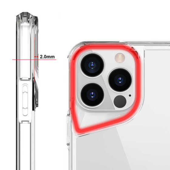 Apple iPhone 14 Pro Max Kılıf Kamera Çıkıntılı Lüx Şeffaf Silikon